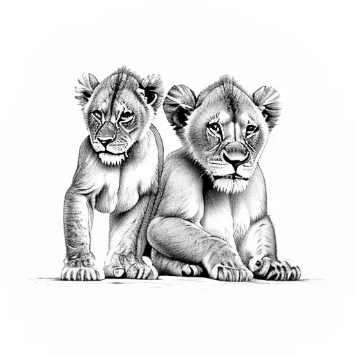 Lioness Cub & Young Gorilla With The Words Ain't No Love In The Jungle