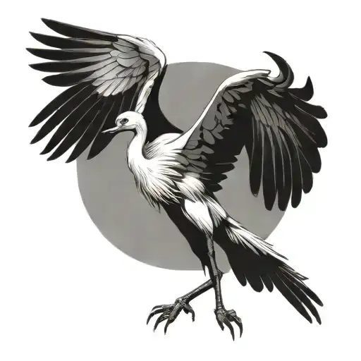 Crane Gracefully Flying Towards