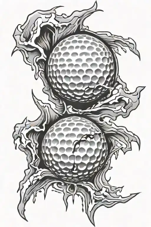 Golf Ball With A Broken