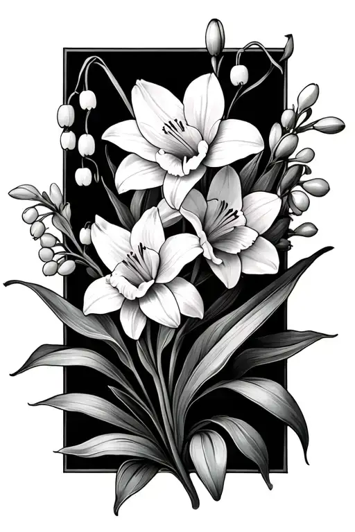 Narcissus And Lily Of The Valley Intertwined