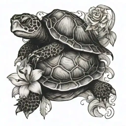 Turtle And Capricorn Orchid Birds