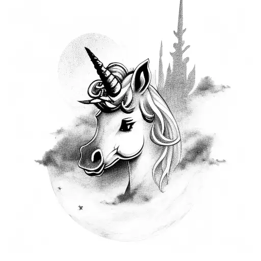 Black Unicorn Night Sky