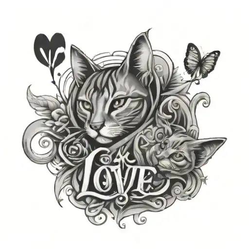 Word 'Kats' And Reverse Word 'Love'