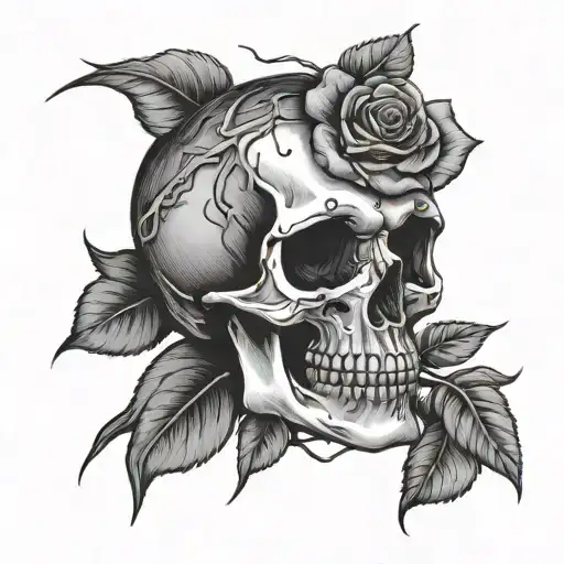 Skull An Rose