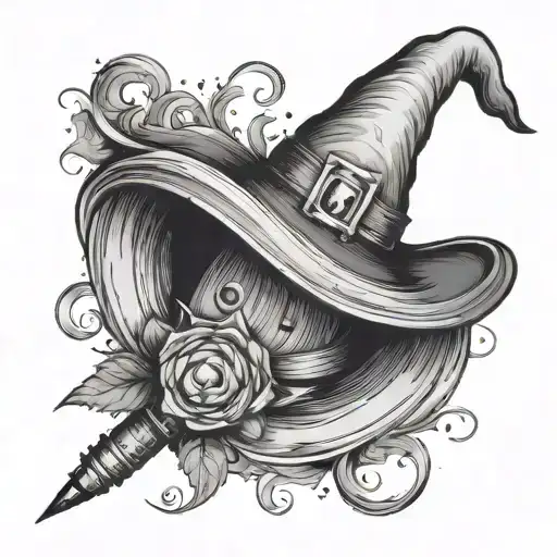 Semicolon With A Witch's Hat And A Wand