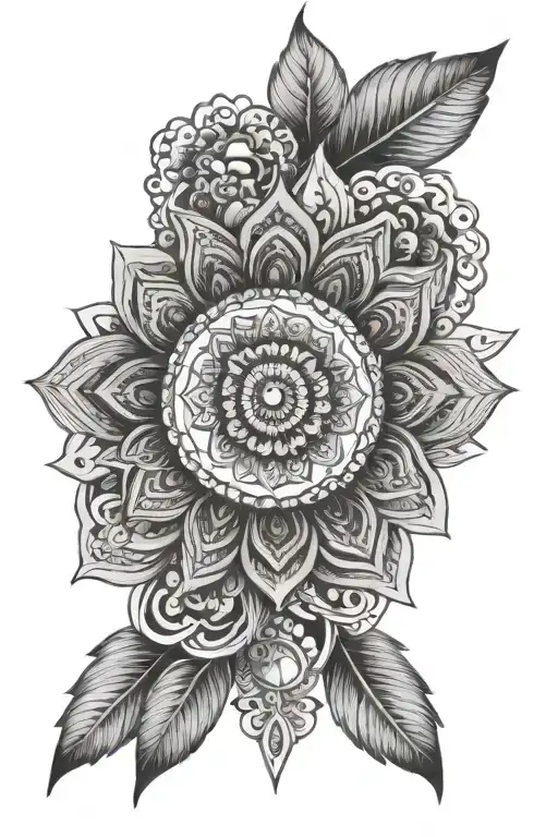 Mini Mandala Design Incorporating Elements