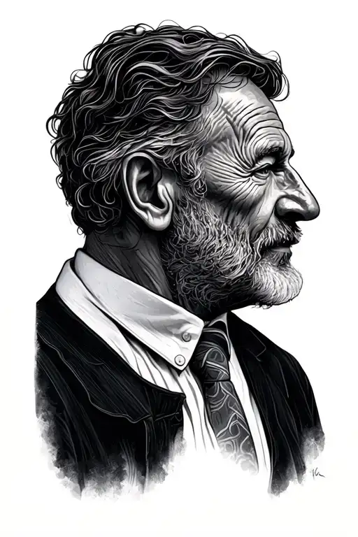 Make Me A Minimalist Tattoo Representing Min Father And My Grandfather In An Agricultural Style