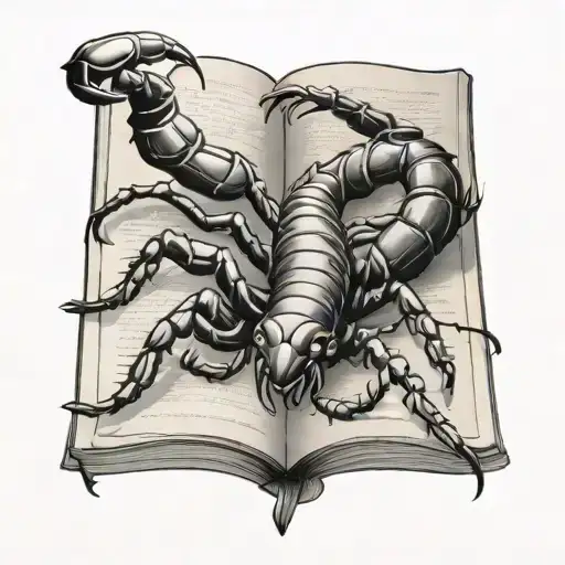 Scorpion Crawiling On A Book Open