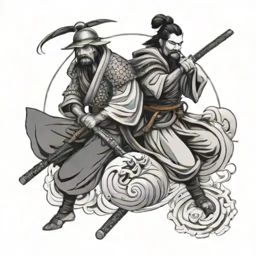 Yin Yang Japanese Samurai
