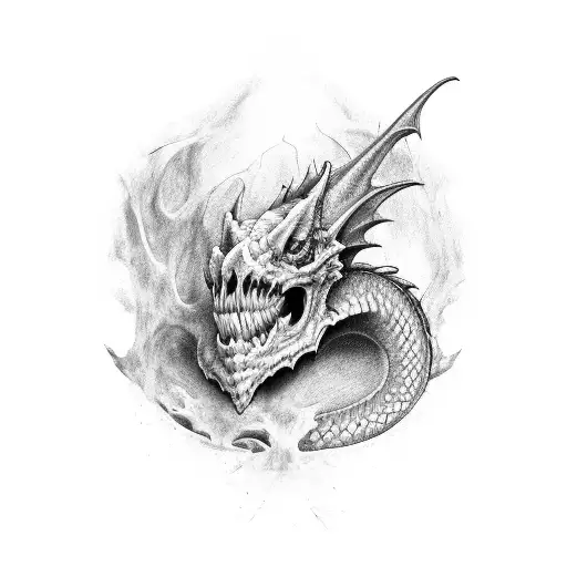 European Dragon Skull