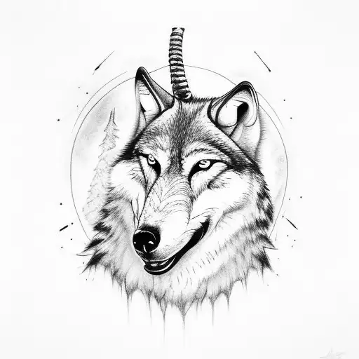 Wolf Crow Goat Skull Smoke