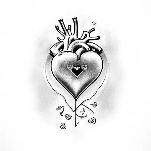 Heart With 2 Kids Initials