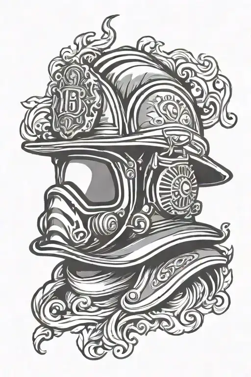 French Firefighter Helmet With Flamme