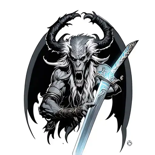 Men's Demon With Color Sword In Color