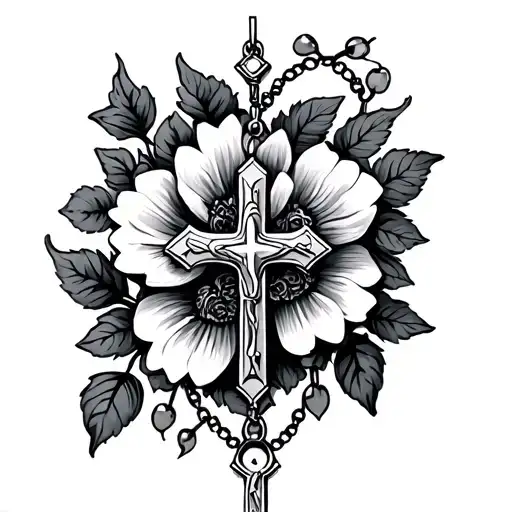 Roman Catholic Vines Flowers Rosary Beads