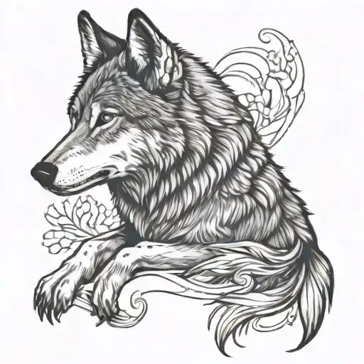 Wolf Sitting Friendly