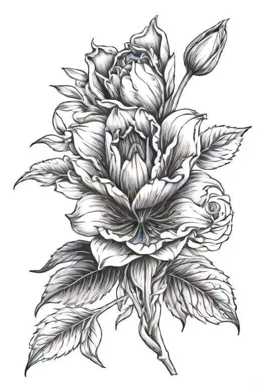 Tulip And Rose And Sunflower