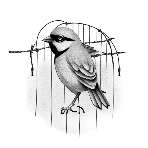 Bird On Prison Wire