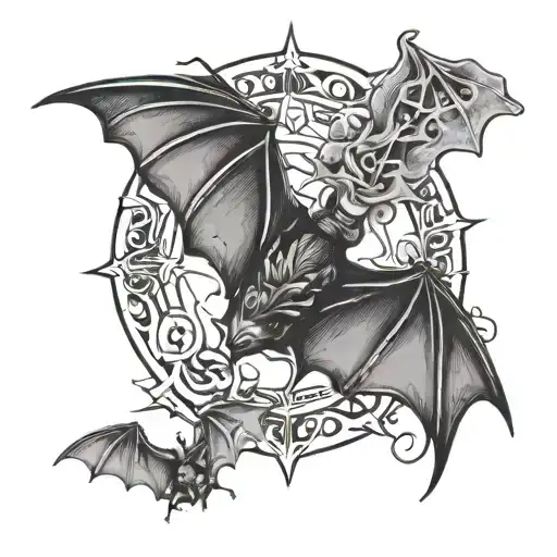 Bats And Karma Symbol