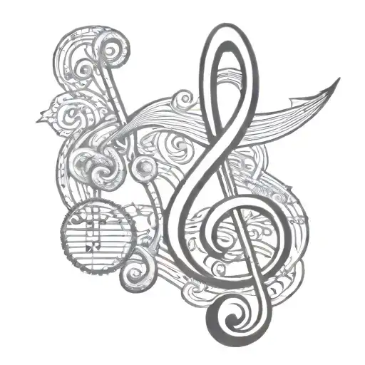 Gospel Music Note Intertwined