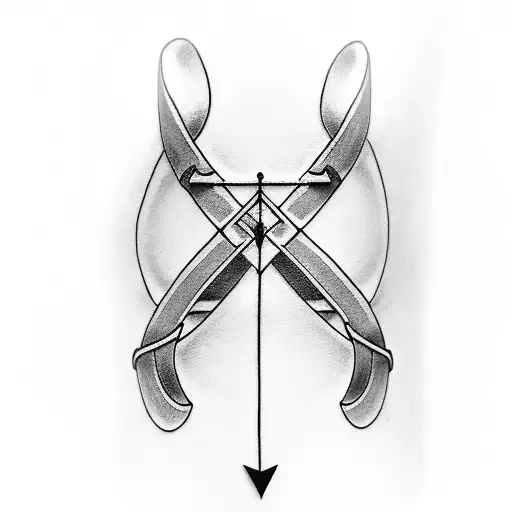 Bracelet Tattoo With Three Black Lines And An Arrow Crossing Them