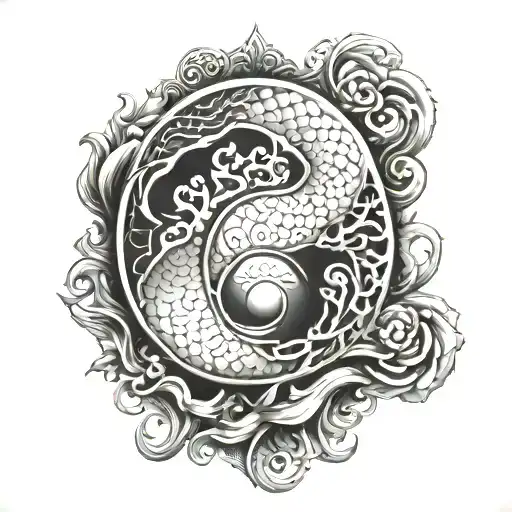 Scales And Yin Yang Symbol