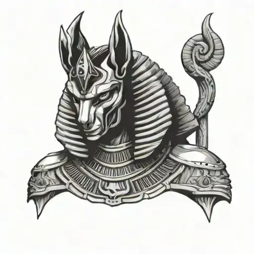 Angry Egyptian Male With Anubis Head Dress