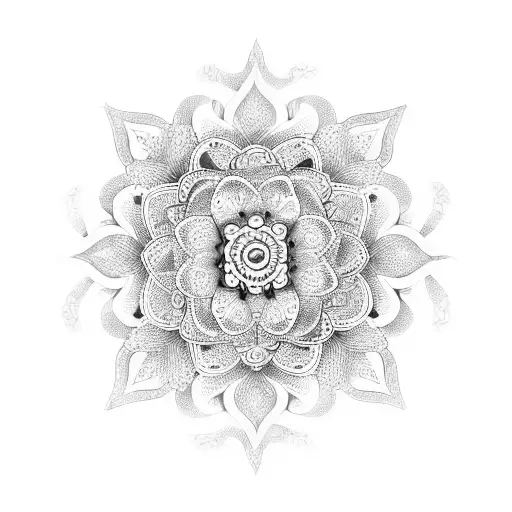 Mandala Flowers And Snake