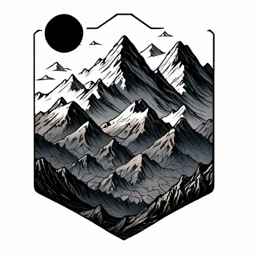 Honeycomb With Mountain Range