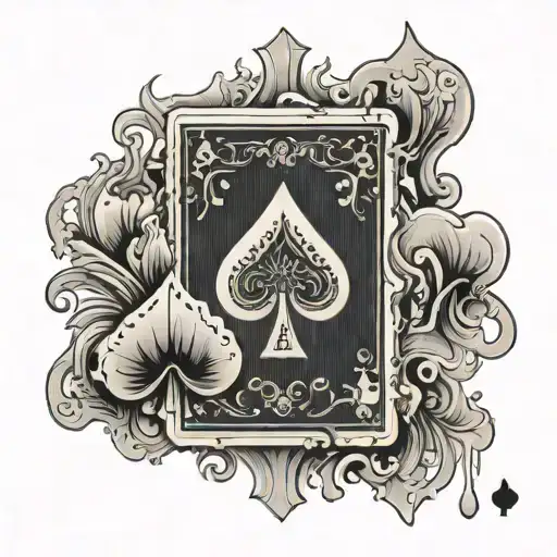 An Ace Of Spades Playing Card That Is Dripping Blood And Ithe Card Is On Fire