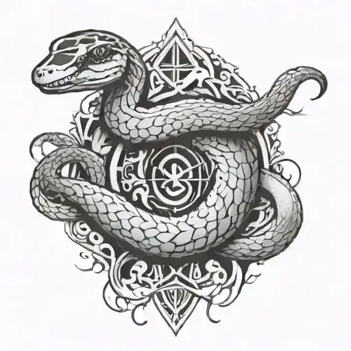 Snake And Algiz Rune