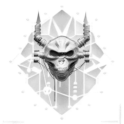 A Tech-themed Tattoo Combining Elements Of Software Development And Marvel In Black-grey Style