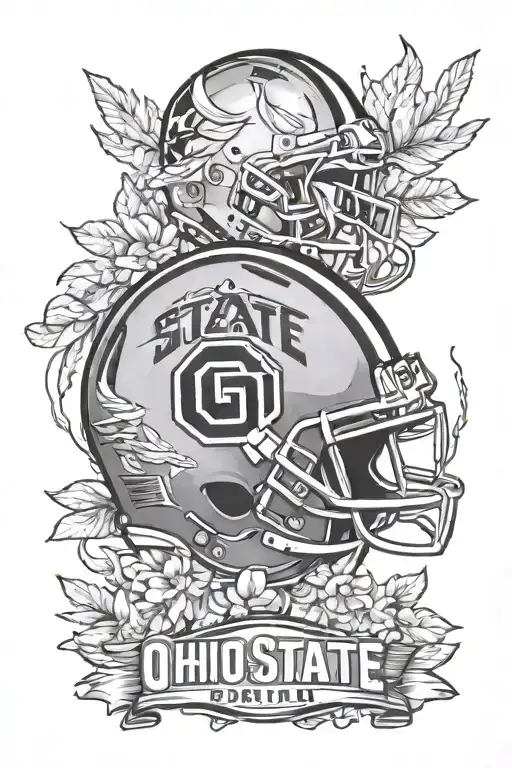 Nature Inspired Tattoo Design Featuring Ohio State Football
