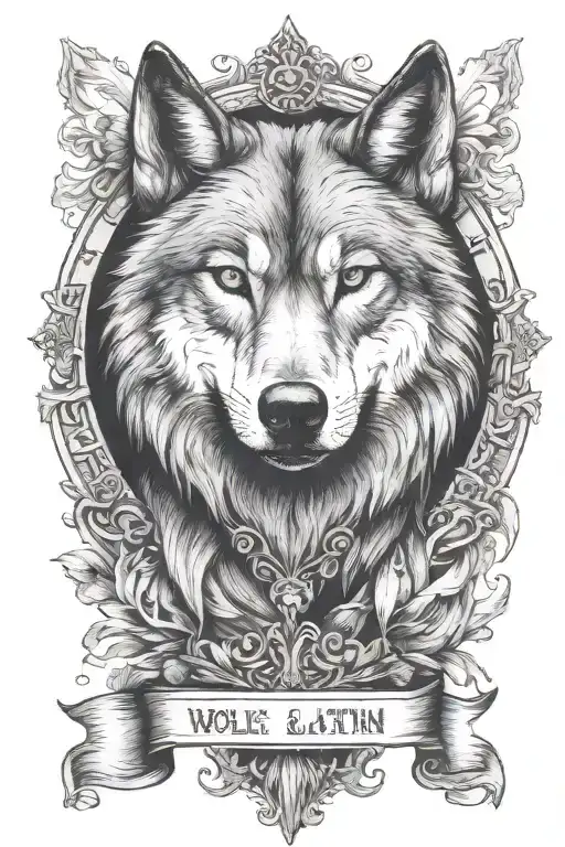 Wolf With Latin Quote Written