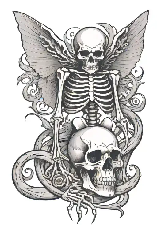 Eight Note As A Skeleton Tail Pointing Down