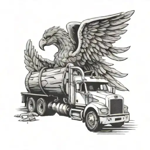 Log Truck And Angel Wings