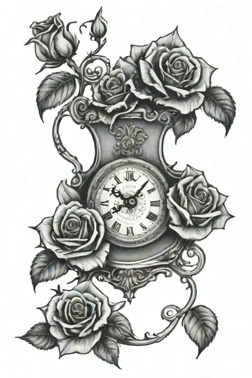 Clock With Roses April 4Th 1980 Mom