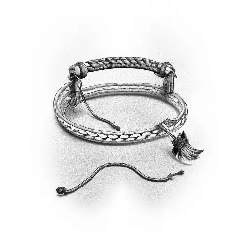 Forearm Bracelet Of Three Pounds And An Arrow Crossing Them