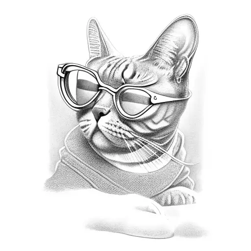 A Rex Cat Wearing Sunglasses