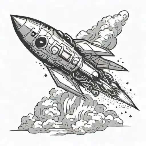 Rocket Taking Off With Space In The Background