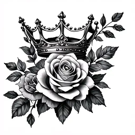 British Roses And Crown