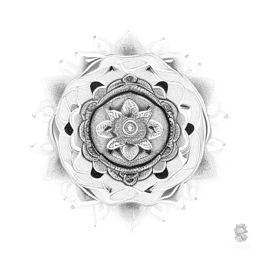 Mandala Flowers And Snake