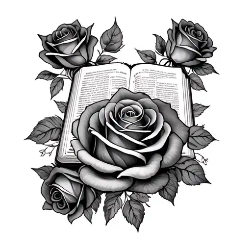 Roses Surrounding Bible