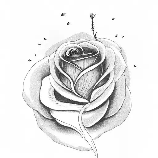 Bird With Rose In Mouth