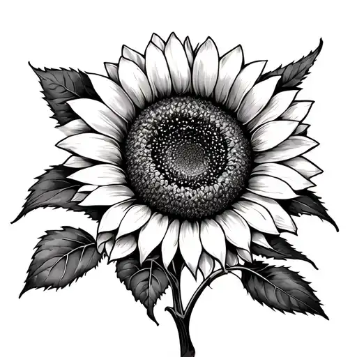 Sunflower On Thigh That Wraps Around The Leg