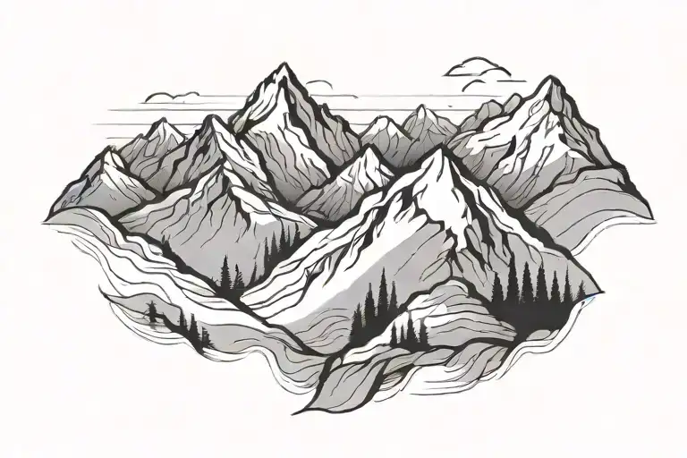 Mountain Ridge Line Simple