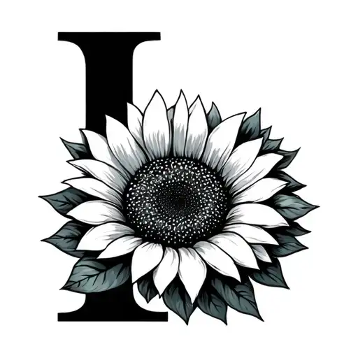 Letter L Wrapped In A Sunflower