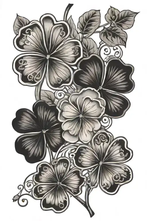 Flowers And Leaf Clover