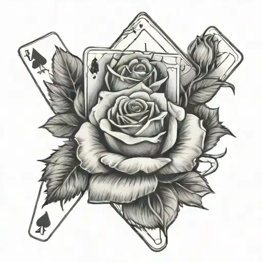 Rose And Playing Cards