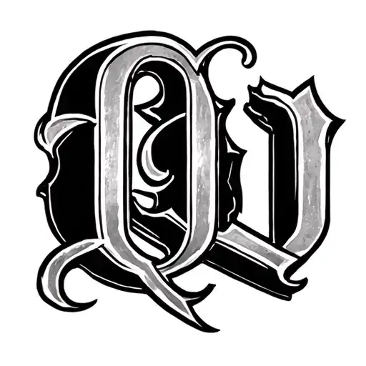 Letter Q A W Gothic Letters Ontop Of Each Other